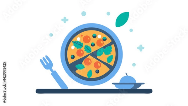 Fototapeta pizza, icon