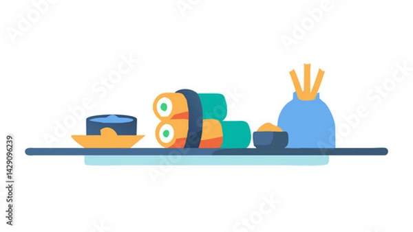 Fototapeta sushi, icon