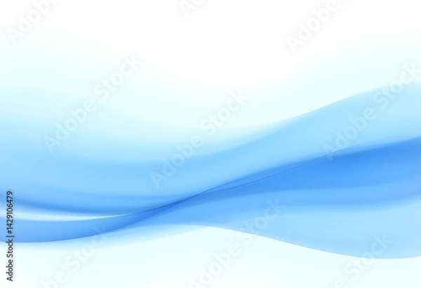 Fototapeta A simple abstract vector design featuring smooth blue gradient lines, curves, and waves on a clean white backdrop.
