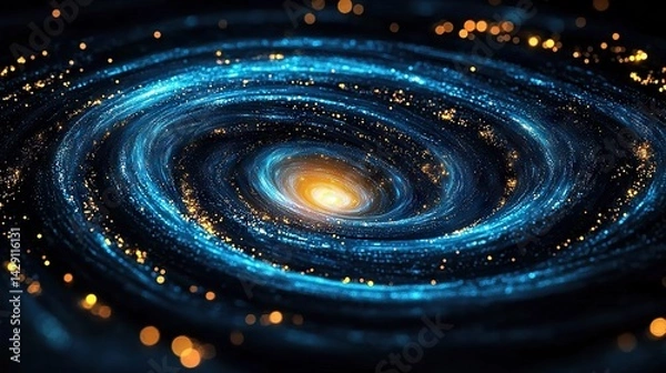 Fototapeta Stunning spiral galaxy formation deep space digital art cosmic environment wide angle view astrophysics concept