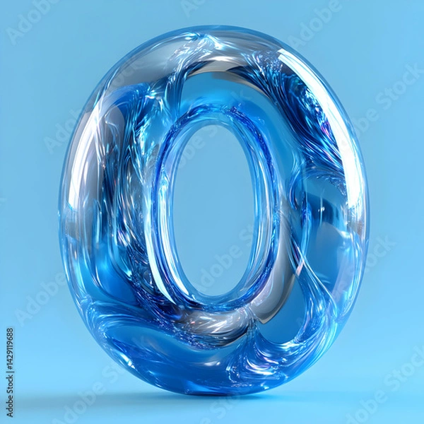 Obraz 3D Liquid Letter O Abstract Background