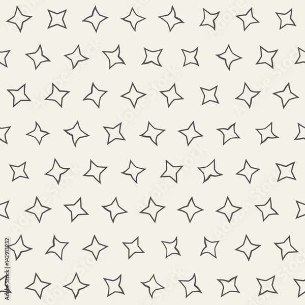 Fototapeta Stylish Doodle Scattered Shapes. Vector Seamless Black And White Freehand Pattern