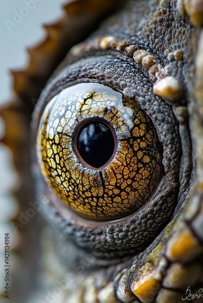 Obraz Up-close view of an iguana's eye