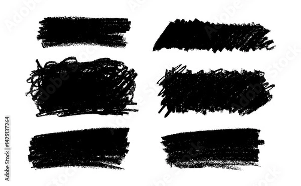 Fototapeta Banner Label  Scribble Crayon Chalk Drawing Vector