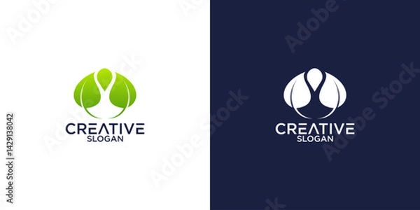 Fototapeta leaf logo simple design vector