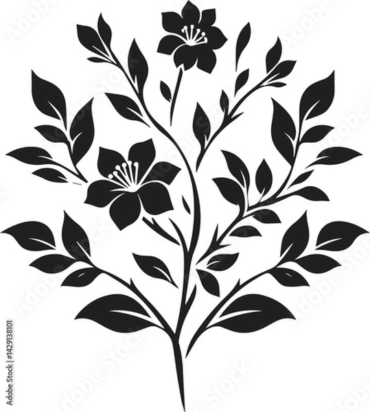 Fototapeta Very Simple Minimalist Flower Tree Vector Art for Design, Tree Design Elements