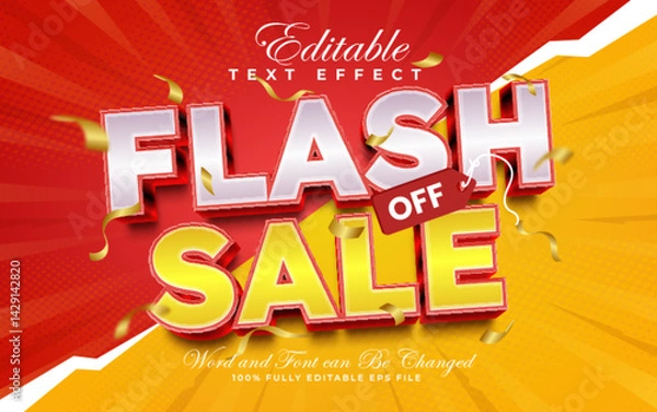 Fototapeta Flash Sale editable text effect in comic and glossy style
