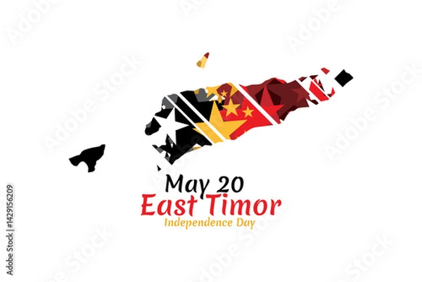 Fototapeta May 20, Independence day of East Timor vector illustration. Suitable for greeting card, poster and banner.