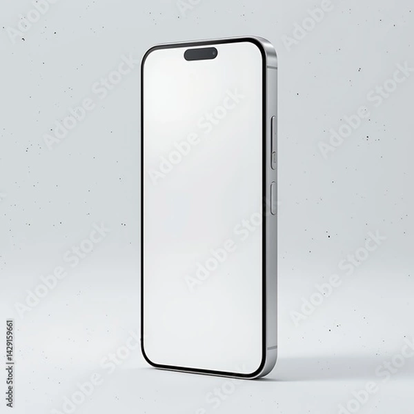 Fototapeta Smartphone with Blank White Screen Mockup for App Promotion or Presentation