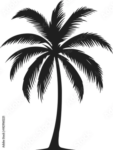 Fototapeta Palm Tree Vector, Very Simple Minimalist Tree Vector Art for Design, Tree Design Elements