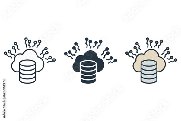 Fototapeta big data icons isolated on White Background. Flat style design