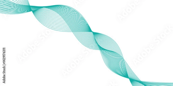 Obraz Abstract background wave line in vector business texture. Green wave background. red lines vector banner template. Curved wavy line, smooth.	