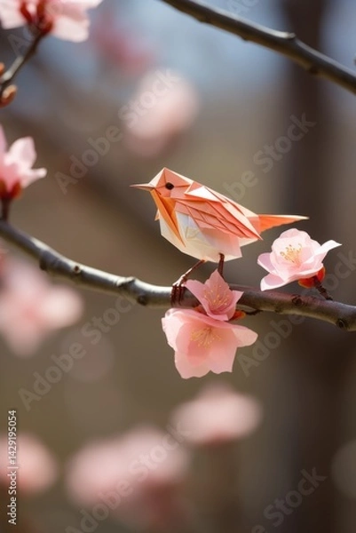 Obraz Pink flowers blooming on branch