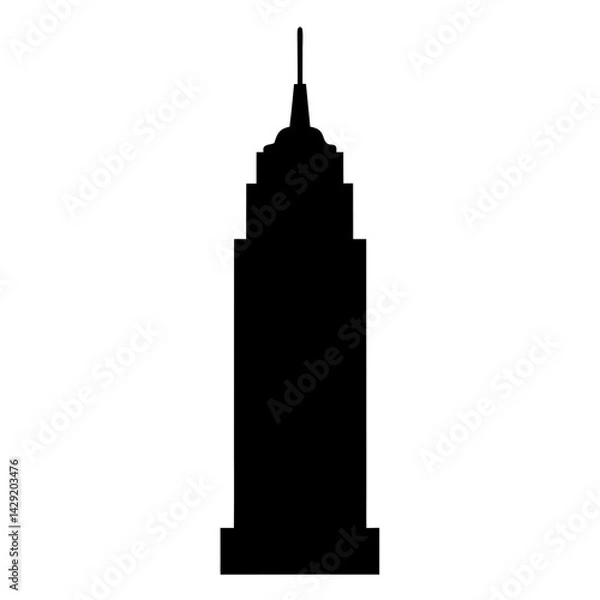 Obraz A striking silhouette of a modern skyscraper against a bright white background