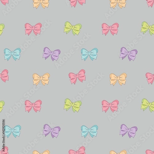 Fototapeta Colorful bows. Vector seamless pattern