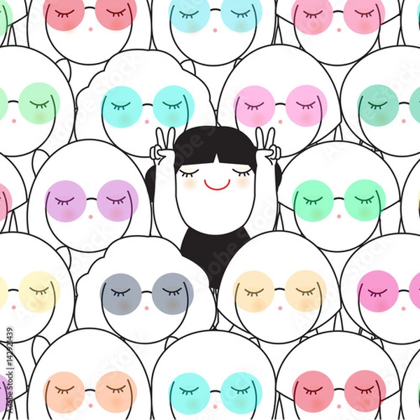 Obraz Be Yourself AnDare To Be Different Concept Card Character illustration