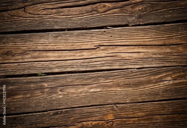 Fototapeta A close up of a wooden wall with knots.
