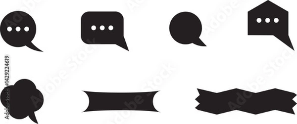 Fototapeta Vector Speech Bubbles and Communication Line Icons. Editable Stroke. 