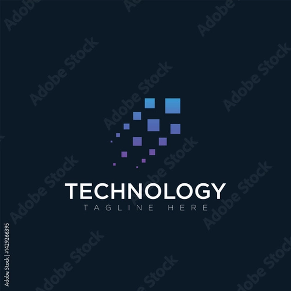 Obraz Tachnology logo, tagline here, vector logo