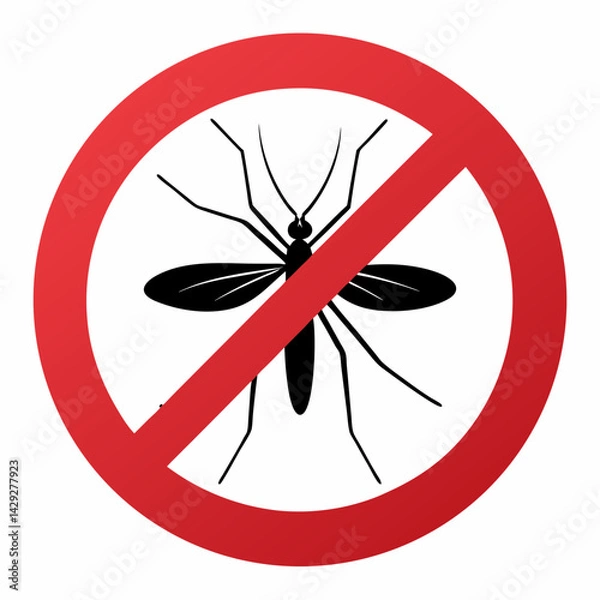 Fototapeta No Mosquito Sign Vector Design Represents Disease Prevention And Insect Control