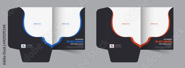 Obraz Unique presentation folder template, creative and Luxury folder design, Corporate business editable vector file