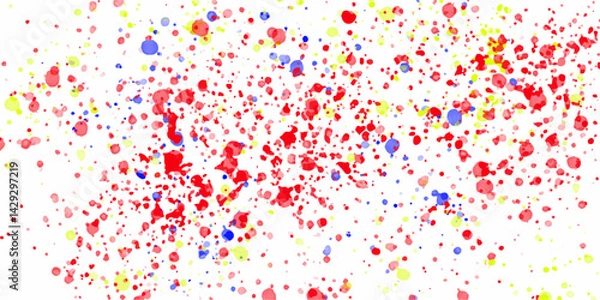 Fototapeta Colorful universe distribution computational generative art. Abstract vector splatter dot color on white color design background. Colorful background colorful paint drops, large horizontal.