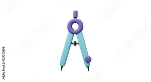 Fototapeta Isolated Compass for Measuring Geometric Shapes