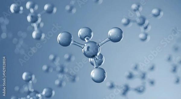 Fototapeta Essential for Life: 3D Visualization of Water Molecules