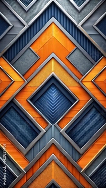 Fototapeta Angular Geometric Tech Pattern Wallpaper