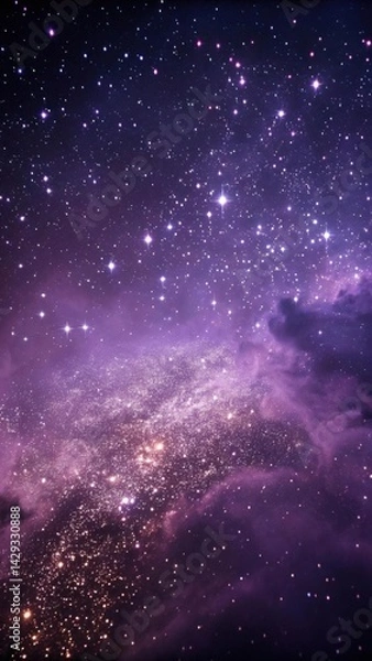 Fototapeta Violet Cosmic Star Particle Field