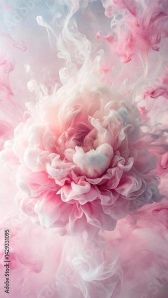 Fototapeta Misty Pink Ink Diffusion Bloom