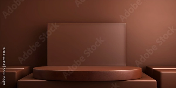Obraz Abstract chocolate brown mock up background for product presentation 