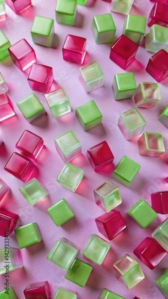 Obraz Pastel Jelly Cubes Floating Design