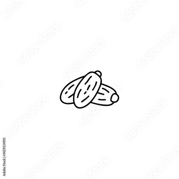 Fototapeta Dates fruit icon flat vector design