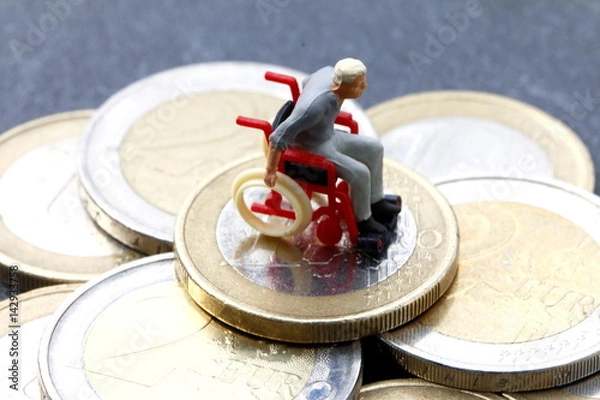 Fototapeta Rollstuhlfahrer, teure Behinderung