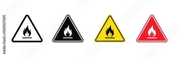 Obraz Flammable hazard icon vector illustration. Safety first fire, danger sign