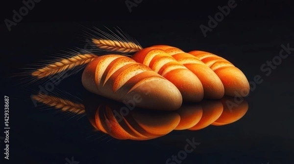 Obraz Golden Crust: A Still Life of Artisan Bread