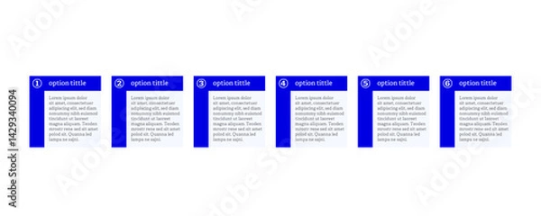 Fototapeta Very simply infographic design with 6 options or steps. Infographics for business concept.
