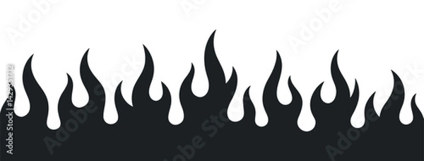 Fototapeta Dark Flame Silhouette Vector Illustration Graphic Element Fire Pattern Background Texture Design Template Abstract Shape Modern Style