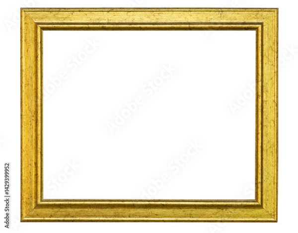Fototapeta Gilded vintage picture frame with transparent background.