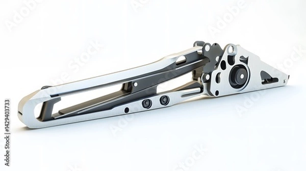 Fototapeta Silver Metal Swing Arm Mechanism.