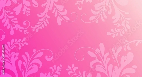 Obraz Pink Floral Background Delicate Damask Pattern Romantic Design Soft Gradient Elegant Wallpaper