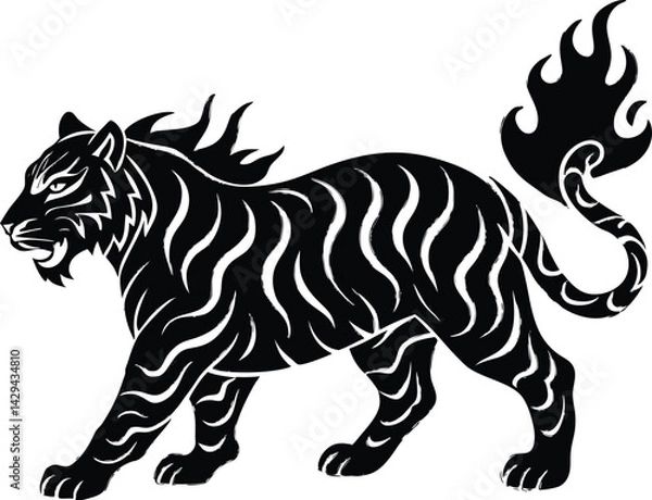 Fototapeta tiger silhouette