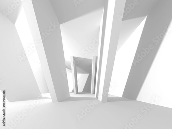Fototapeta White Architecture Construction Modern Interior Background