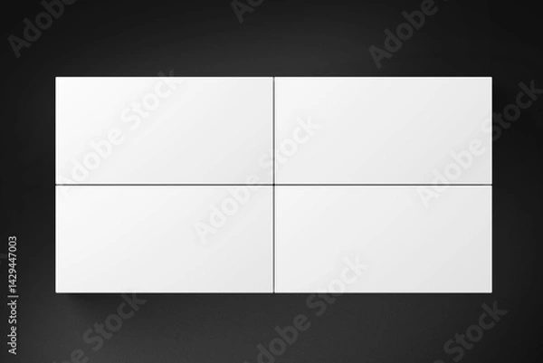 Fototapeta 3D Illustration. Wide rectangular box mockup isolated. Overview