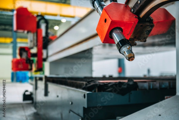 Fototapeta CNC Plasma laser cutter nozzle