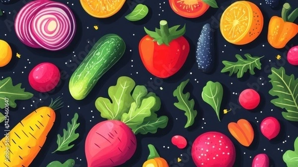Obraz Soft watercolor veggies