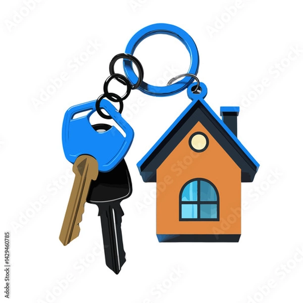 Obraz House key and house charm vector tustratien