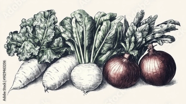 Obraz Soft watercolor veggies