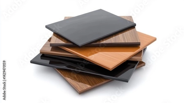 Fototapeta Stack of composite panels isolated on white background. Generative AI